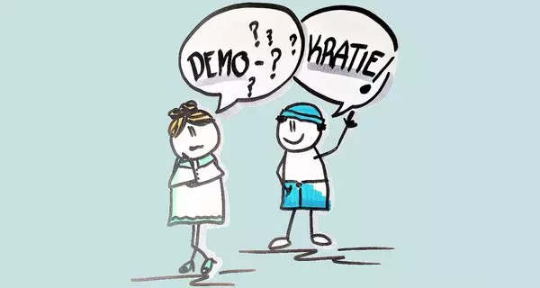 Symbolbild demo-?? kratie!. Grafik: LpB, Angelika Bath Symbolbild demo-?? kratie!. Grafik: LpB, Angelika Bath